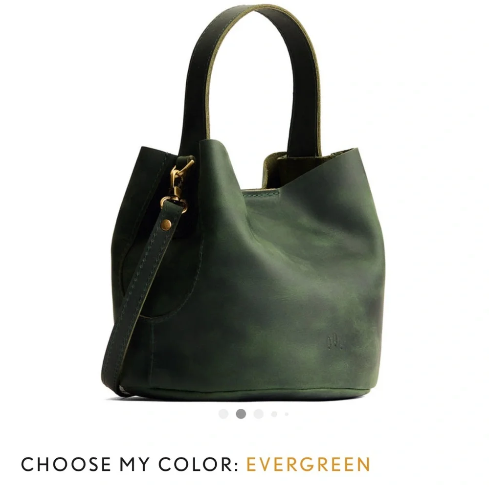 Sold out Portland Leather Goods Belle Bucket Bag Evergreen - Picture 2 of 16